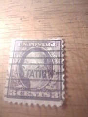 1908 3¢ Washington, Violet, Double Line Watermark.