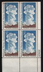1972 8c National Parks Centennial: Old Faithful Block of Four Scott #1453 ST266