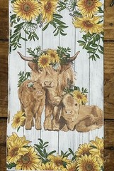 TWO Paper Dinner Decoupage Art Craft Napkins -highland Cow- /sunflowers