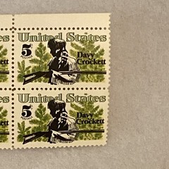 MINT 1967 DAVY CROCKETT Block of 4 Collectible Unused Stamps US Postage