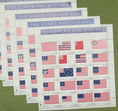 Four Sheets x 20 = 80 THE STARS AND STRIPES 33¢ US Postage Stamps. USA Sc # 3403