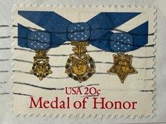 United States USA Postage Stamp 20 Cents Medal of Honor Canceled