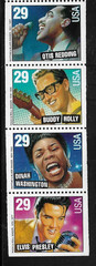 USA SC # 2737b American Music series , Elvis Presley type . MNH