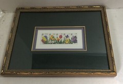 Garden Flower Series 1st Installment 1993 US Postage Stamps Gold Ornate Frame