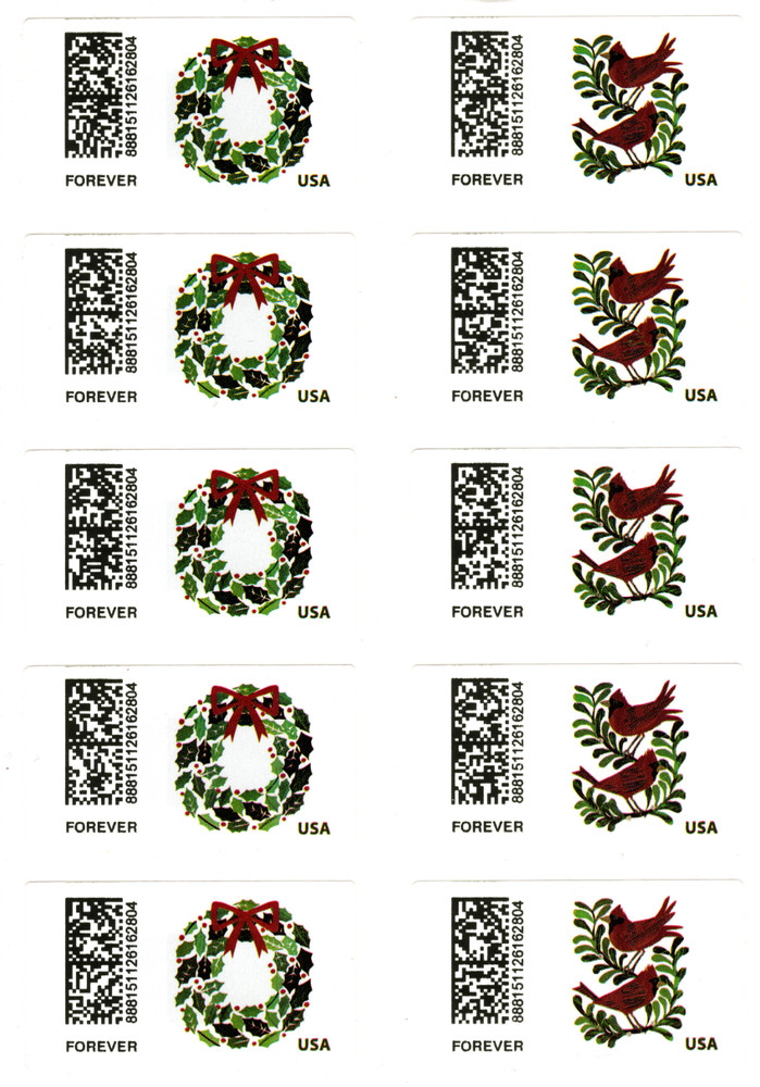 USA 2025 VENDING MACHINE HOLIDAY STAMP KIOSK TEN STAMPS SC CVP115-CVP116 MNH