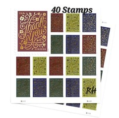 40 STAMPS 2 Sheets Of 20 «THANK YOU» FOREVER STAMPS