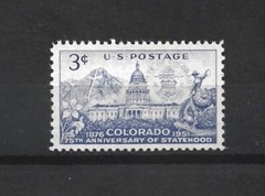 US Stamp-Scott-# 1001-3c-Mint/NH-NG-1951-Colorado Statehood