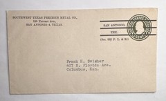 VINTAGE EMPTY ENVELOPE ONLY Southwest Texas Precious Metal Co., San Antonio B90