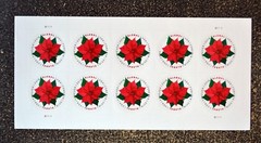 2018USA #5311 Global Forever Rate – Poinsettia – Sheet 10 Mint postage sase
