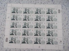 #3545 JAMES MADISON 1751-1836 20 34 CENT STAMPS 2001 MNH Free Shipping