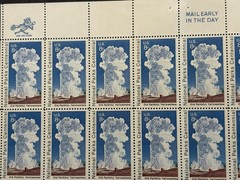 1972 US Scott #1453 8c National Parks Centennial Yellowstone Stamps MNH Block 16