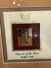 Legends of the West Buffalo Bill 22kt Gold Stamp First Day Of Issue Framed 11×14