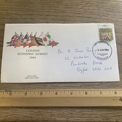 UK Stamp envelope London Economic Summit 5 June 1984 1 day issue