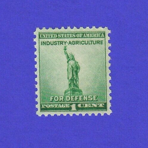 1940 STATUE OF LIBERTY STAMP INDUSTRY AGRICULTURE FOR DEFENSE STAMP VTG POSTAGE