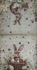 Two Paper LUNCHEON Decoupage Craft Napkin Retro Easter Bunny Eggs Spring Rabbit