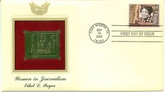 First Day Of Issue Sep 14 02 Fort Worth TX 22kt Gold Replica Ethel L. Payne