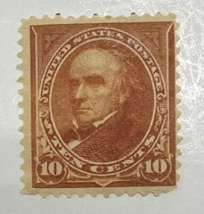 US Postage Scott #283 mint, orange-brown, 10-cent Webster, hinge remnant