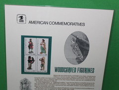 American Commemoratives Woodcarved Figurines Stamps Postage Panel 271 Oct 1 1986