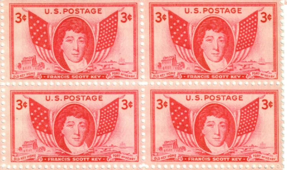 KAY FRANCIS SCOTT 1948–Block of 4 Collectible Stamps-FREE SHIP