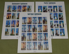 Combo: 2 each of SOUTHEASTERN 37¢, PACIFIC 41¢, GULL COAST 44¢ Lighthouses Stamp
