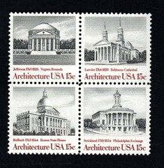 US Stamps – 15¢ Architecture – Block of 4 stamps (SC# 1779-1782) MNH