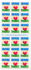 US 1994 SC 2813a 29c Love Sun – Booklet Pane of 18 MNH