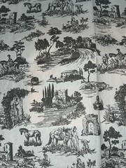 Two Individual paper Luncheon Decoupage Napkin Black Toile French Countryside