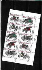 USA SC # 3023a Antique Automobiles, Block Of 10, Plate Number . MNH
