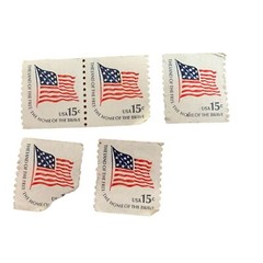 Vintage 1978 Flag Stamps «The Land of the Free. The Home of the Brave»
