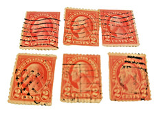 Rare Vintage 2 Green & 6 Red George Washington Stamp – 1 & 2 cent stamps – used