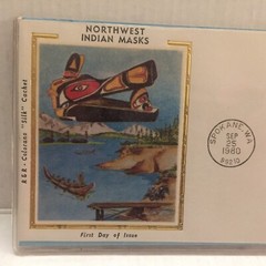 1980 Two Northwest Masks First Day of Issue Indian Art Stamps