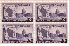 United States 3¢ 1948 Wisconsin Statehood Postage Stamp #957 x 100 Singles