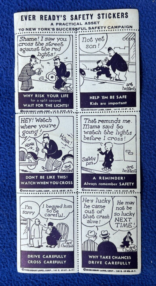 vintage NEW YORK CITY POLICE safety stamp DRIVE SAFE automotive CINDERELLA cross