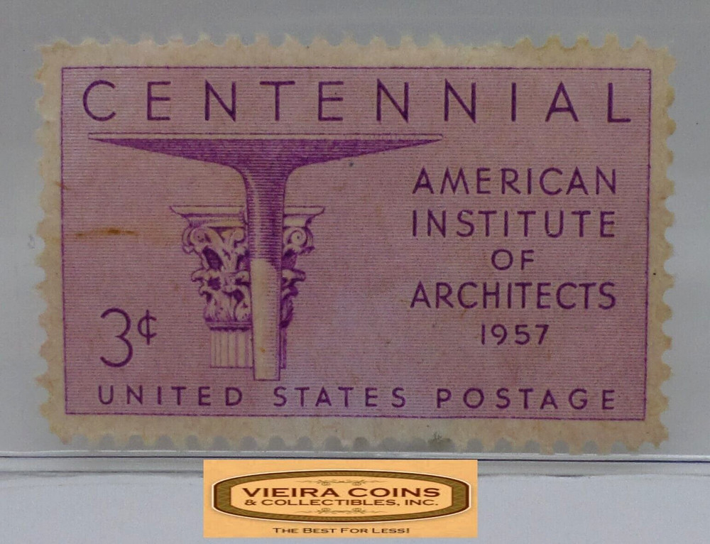 1957 USA Postage Centennial American Institute of Architects 3 C Stamp #S41689NQ