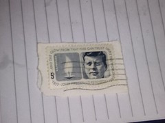 1963 Circulated Half Dollar Vintage Rare JFK Postage Stamp «Light The World»