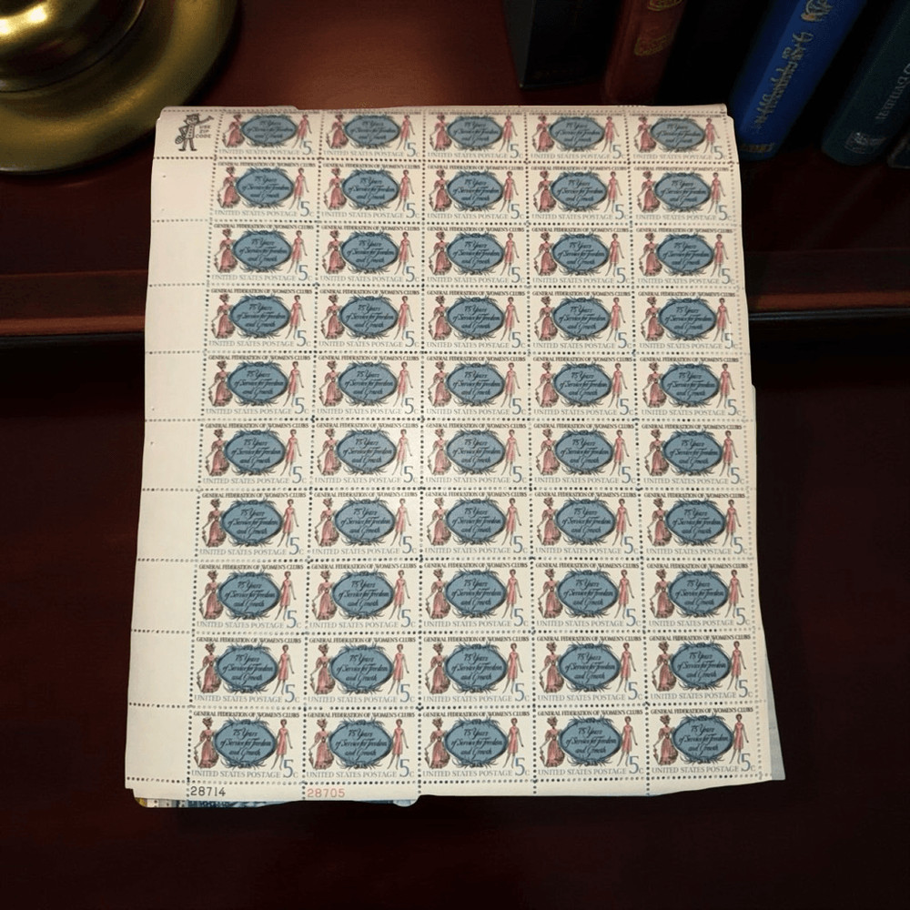 MNH Scott 66 #1316 General Federation Women’s Clubs 5 Cent Sheet of 50 Stamps