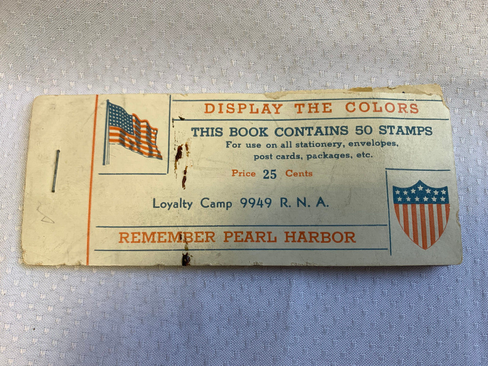 Remember Pearl Harbor Postage Stamp Book 50 Stamps Loyalty Camp 9949 R.N.A Mail