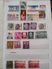 STAMP ALBUM WORLDWIDE STAMPS FROM SEVERAL COUNTRIES USA,ITALY,CANADA,GERMANY ETC