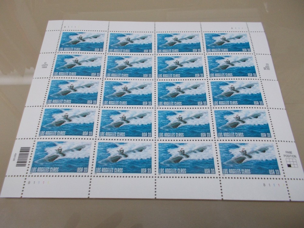 #3372 LOS ANGELES CLASS SHEET OF 20 33 CENT STAMPS 1999/2000 MNH Free Shipping