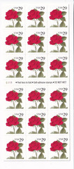 U.S.: Sc #2490, 29c Red Rose, MNH, Pane of 18 (2490)