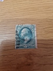 One 3 Cents Green Washington Stamp,Two 3 Cents stamps. 1932-1933