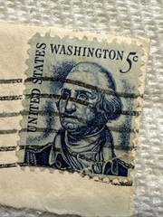 Vintage George Washington Blue 5 Cent Stamp (21)