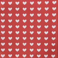 TWO Individual Paper Luncheon Decoupage Napkins VALENTINE Red Hearts /LOVE 6.5”