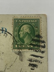 Rare ( 1 Cent 1 ) U. S. George Washington Postage Stamp Valentines Postcard
