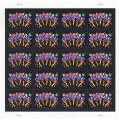 Neon Celebrate! USPS First-Class Mail Forever Postage Stamps – 1 Sheet of 20