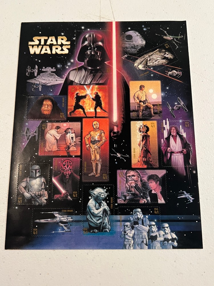 One sheet of STAR WARS Character Anniversary Set US # 4143 & One of YODA # 4205
