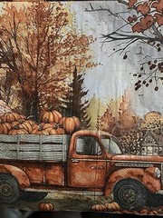 Three Individual Napkins Decoupage W/4 Fall Scenes/truck/Pumpkins Autumn Maple