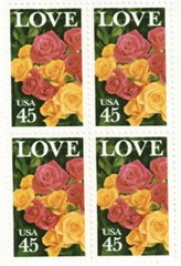 United States 45¢ Pink Yellow Roses Love Postage Stamp #2379 x 100 singles