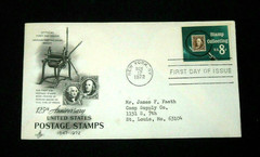 125th Anniversary US Postage Stamps 1972 FIRST DAY ISSUE (New York, NY Postmark)