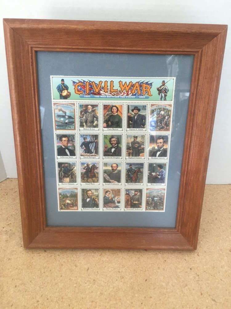 1994 USPS Civil War Full Sheet of 20 Stamps in frame